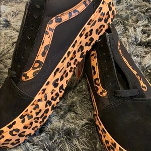 vans old skool platform black leopard